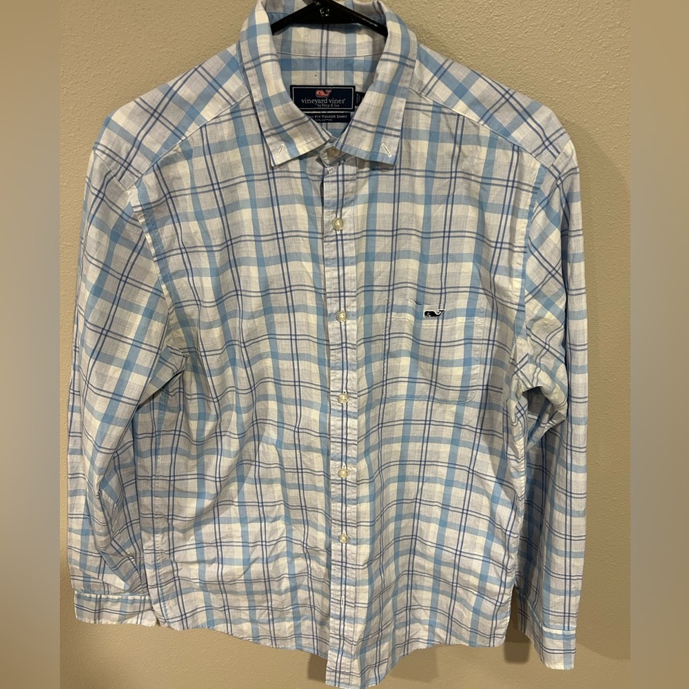 Vineyard Vines Mens Classic Fit Tucker Shirt Blue Plaid Button down  Size M